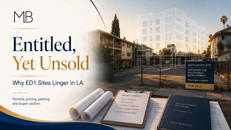 Why Entitled ED1 Sites Are Sitting on the Market in Los Angeles (2026)